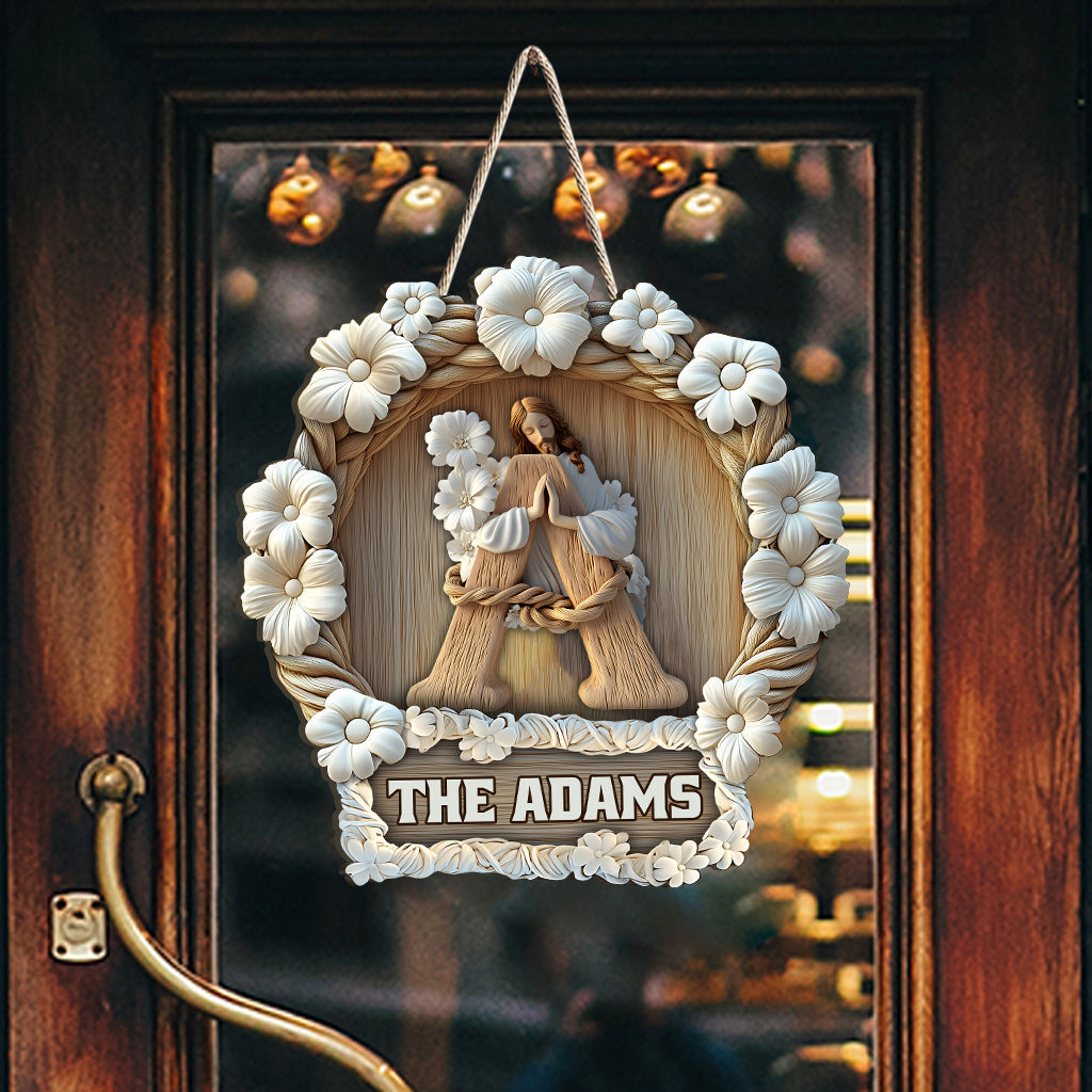 Gott segne dieses Haus und alle, die es betreten – personalisiertes christliches Holzschild in individueller Form