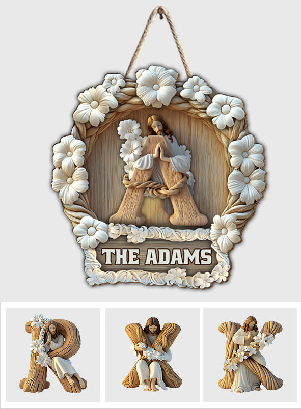 Gott segne dieses Haus und alle, die es betreten – personalisiertes christliches Holzschild in individueller Form