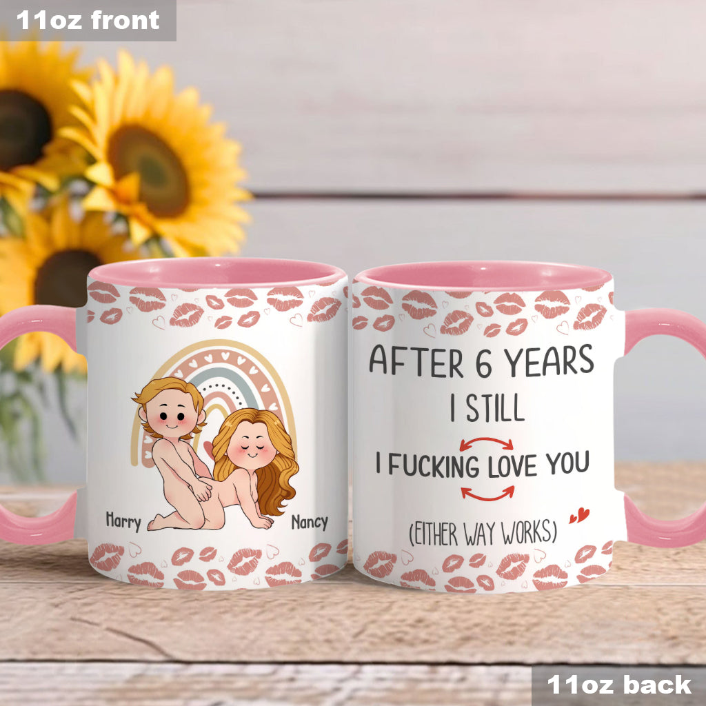 Auch nach all den Jahren liebe ich dich immer noch – personalisierte Tasse für Paare