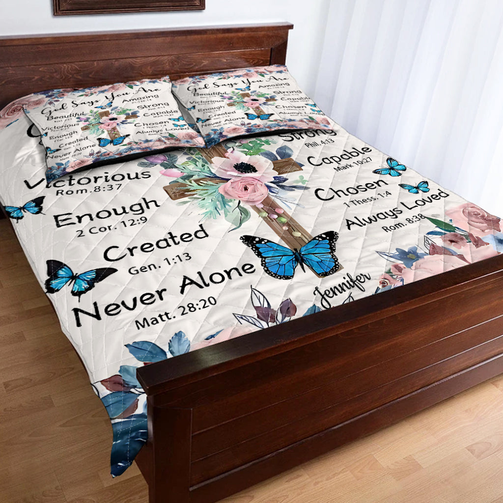 Gott sagt, du bist es – Personalisiertes christliches Quilt-Set
