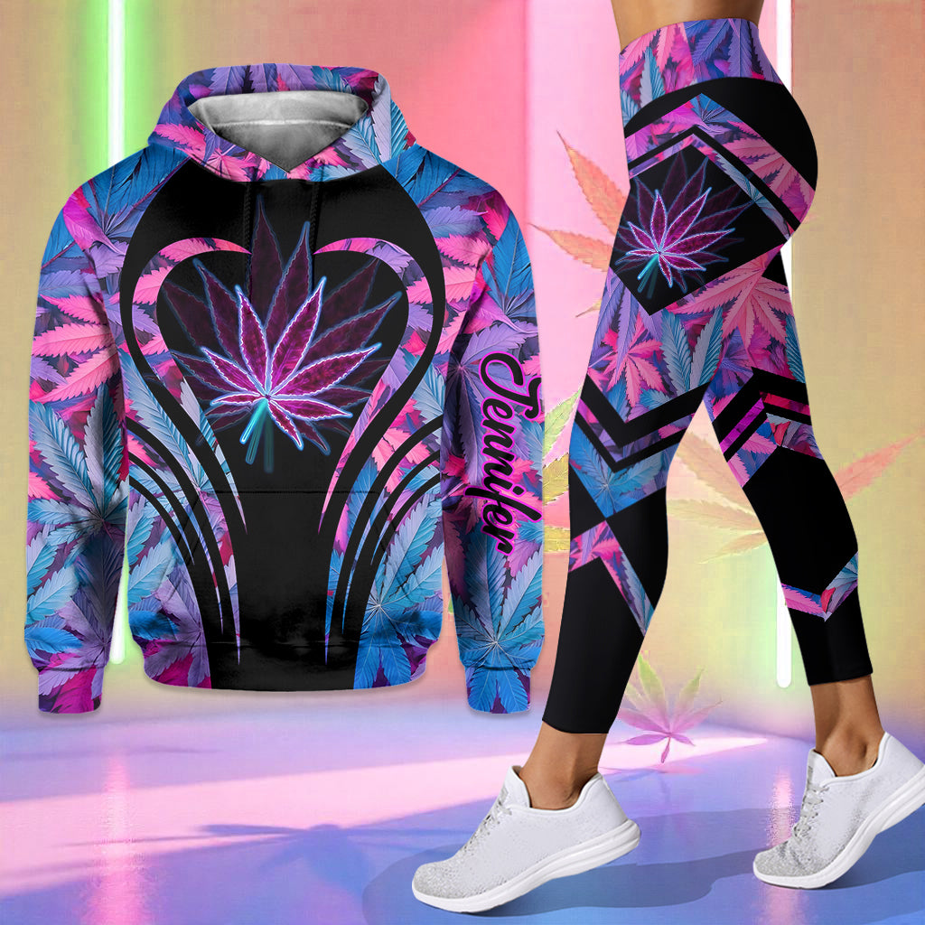 Atemberaubendes Blatt – personalisierter Weed-Hoodie und Leggings