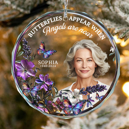 Ich bin immer bei dir – Personalisierte runde Gedenk-Glasfigur