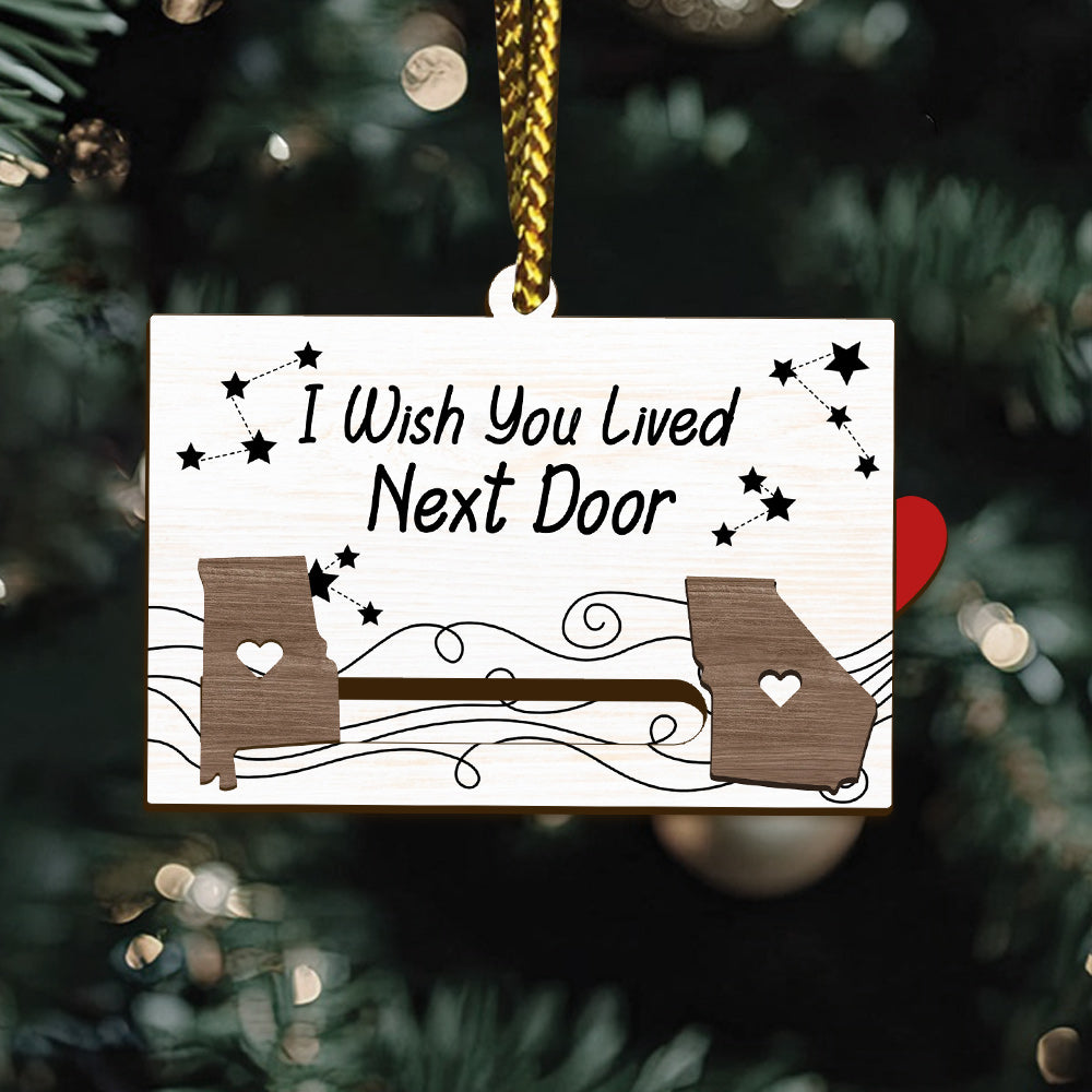 Ich wünschte, du würdest nebenan wohnen – Personalisierte Schiebetürdekoration für die beste Freundin