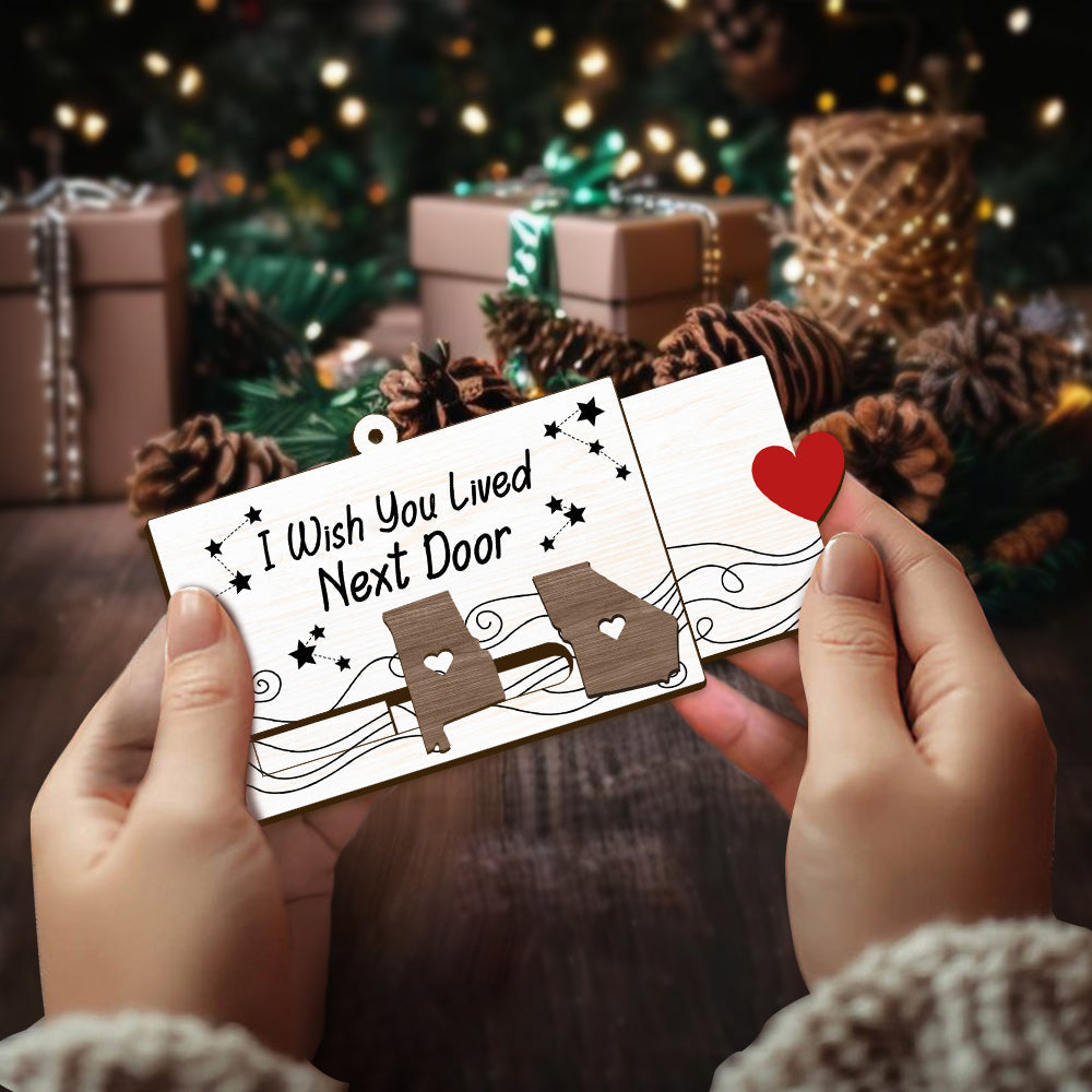 Ich wünschte, du würdest nebenan wohnen – Personalisierte Schiebetürdekoration für die beste Freundin
