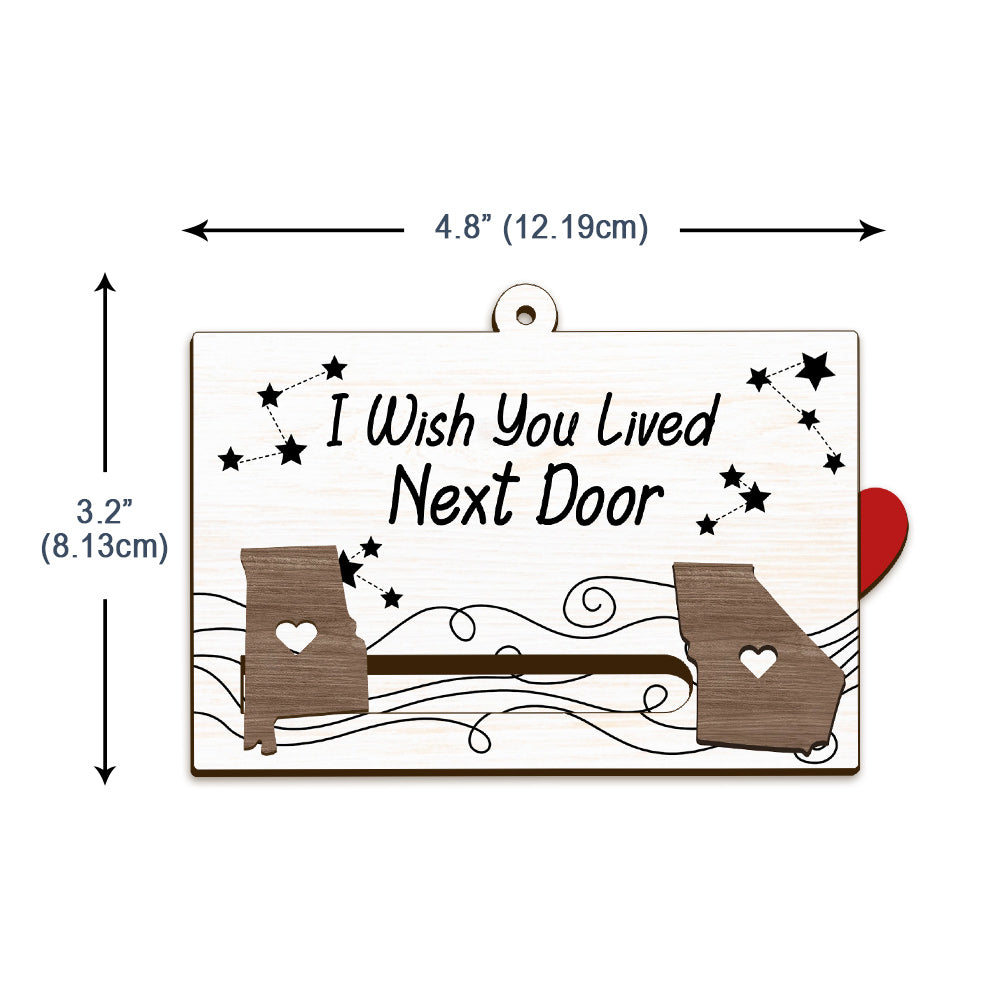 Ich wünschte, du würdest nebenan wohnen – Personalisierte Schiebetürdekoration für die beste Freundin