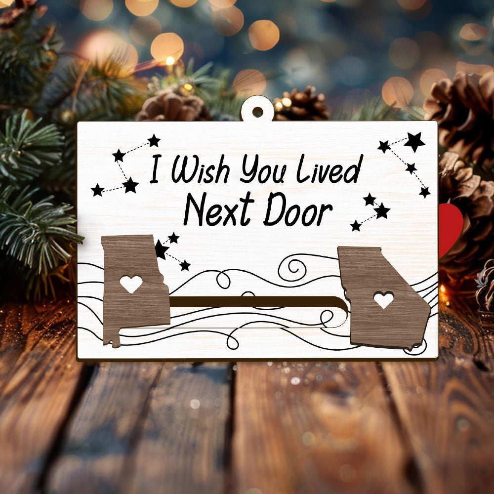 Ich wünschte, du würdest nebenan wohnen – Personalisierte Schiebetürdekoration für die beste Freundin