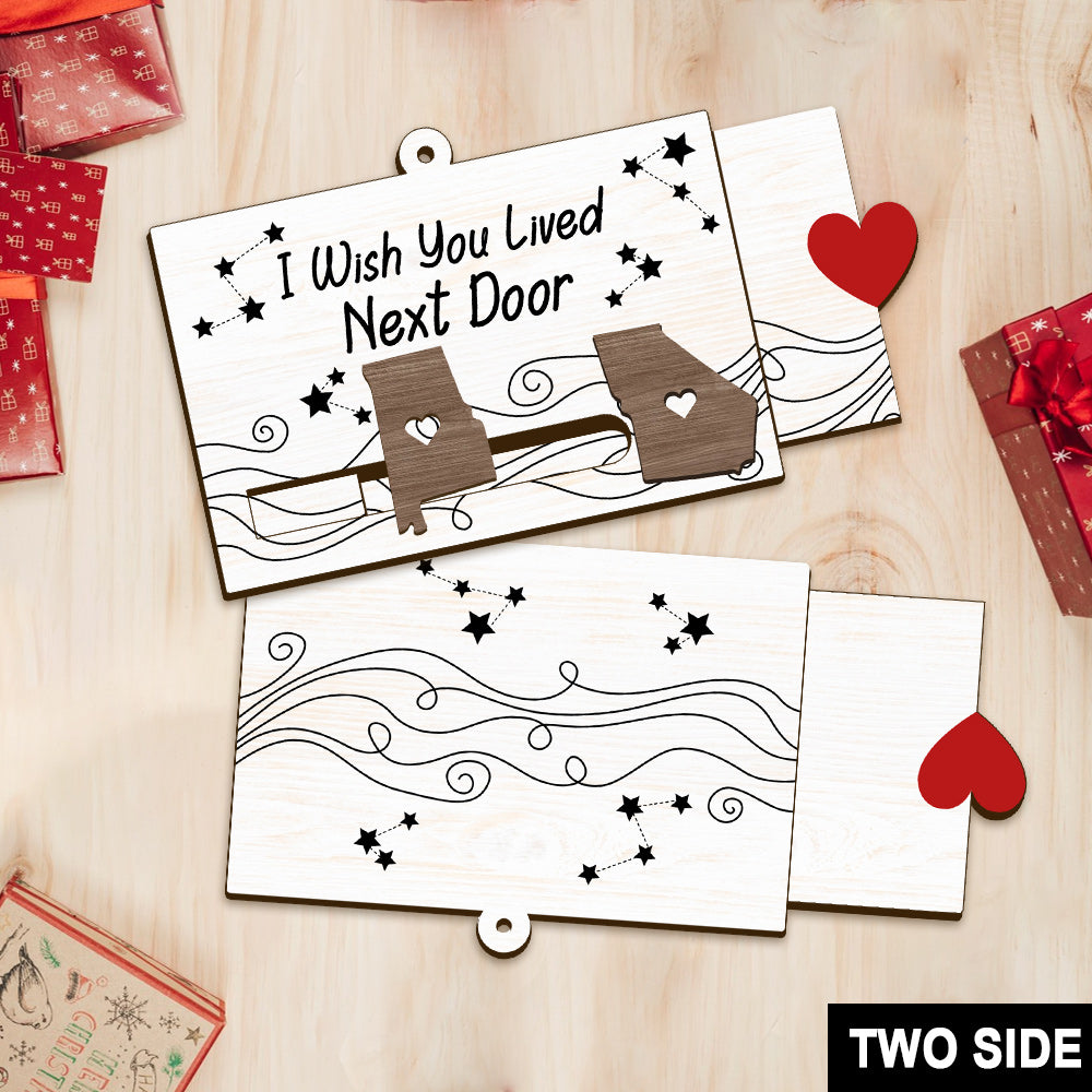 Ich wünschte, du würdest nebenan wohnen – Personalisierte Schiebetürdekoration für die beste Freundin