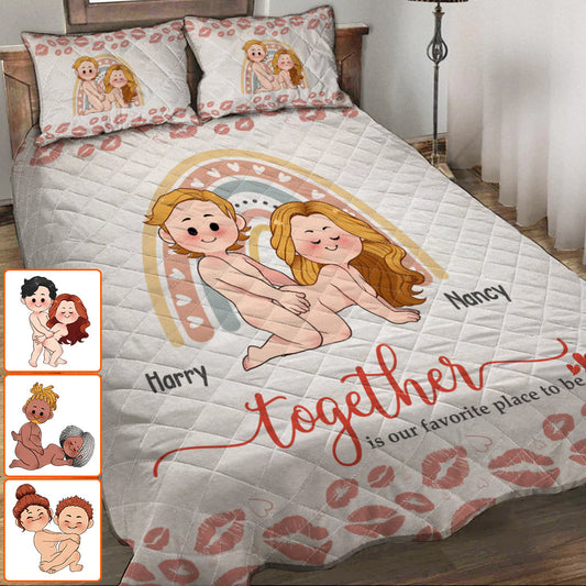 Zusammen sind wir am liebsten – personalisiertes Quilt-Set für Paare