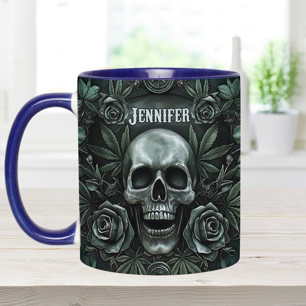 Skull Cannabis Leaf - Personalized Weed Accent Mug