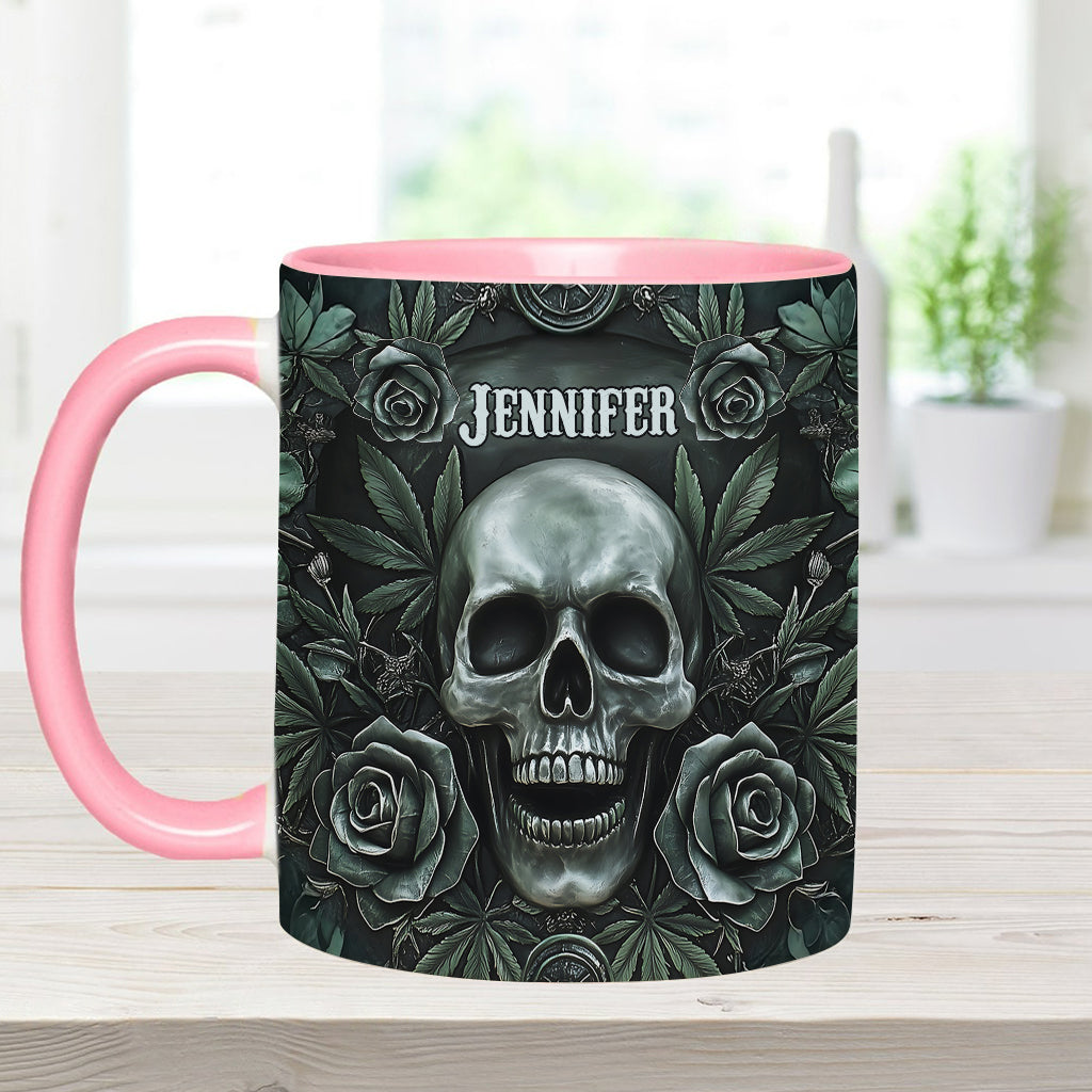 Skull Cannabis Leaf - Personalized Weed Accent Mug