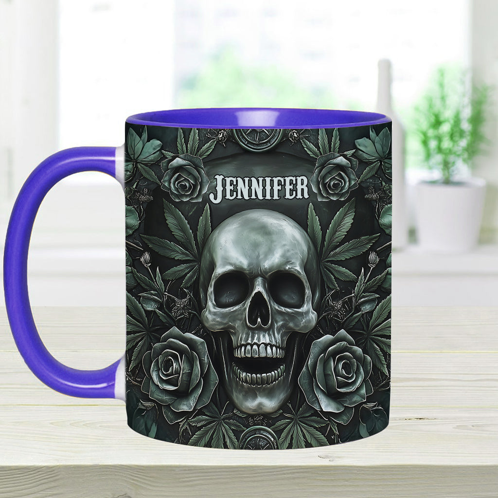 Skull Cannabis Leaf - Personalized Weed Accent Mug