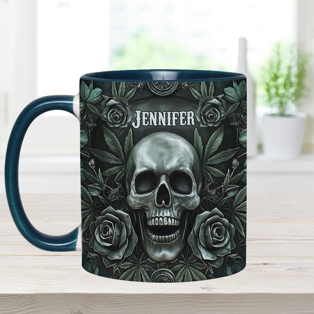 Skull Cannabis Leaf - Personalized Weed Accent Mug