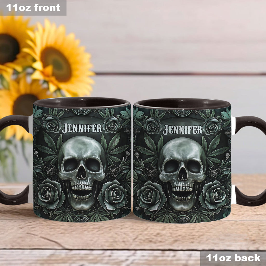 Skull Cannabis Leaf - Personalized Weed Accent Mug