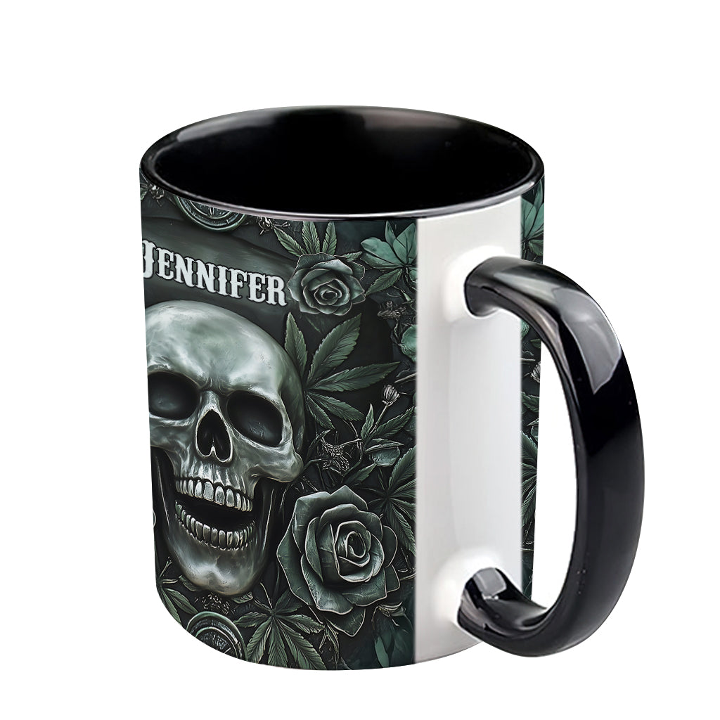 Skull Cannabis Leaf - Personalized Weed Accent Mug