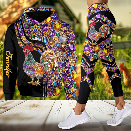 Sparkle Rooster - Personalized Chicken Hoodie and Leggings
