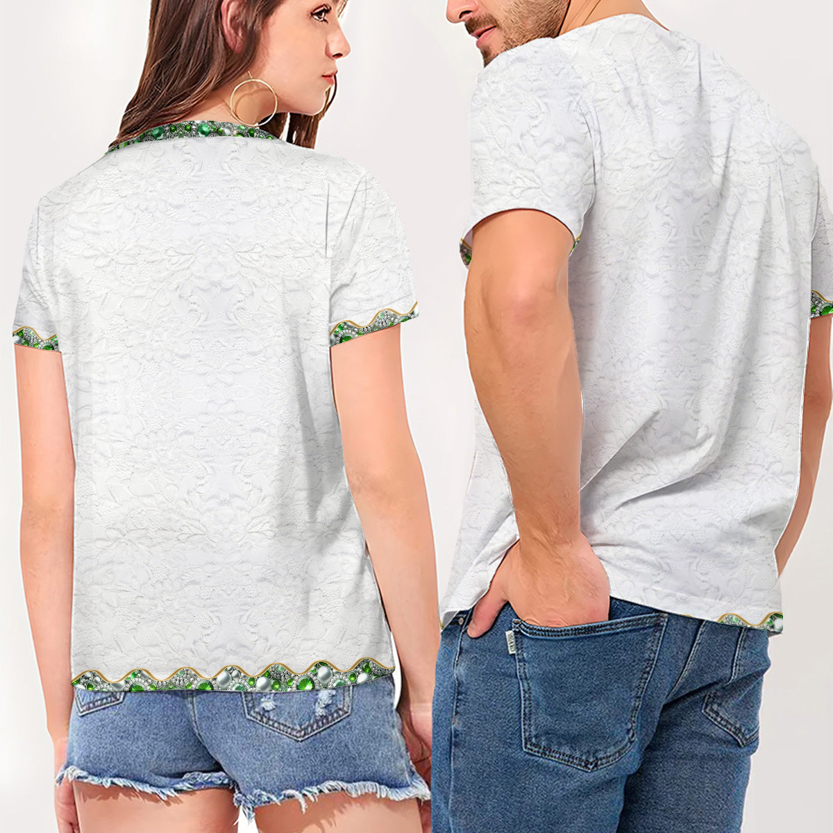 Love Frog – Personalisiertes T-Shirt mit Frosch-Vollbilddruck und V-Ausschnitt