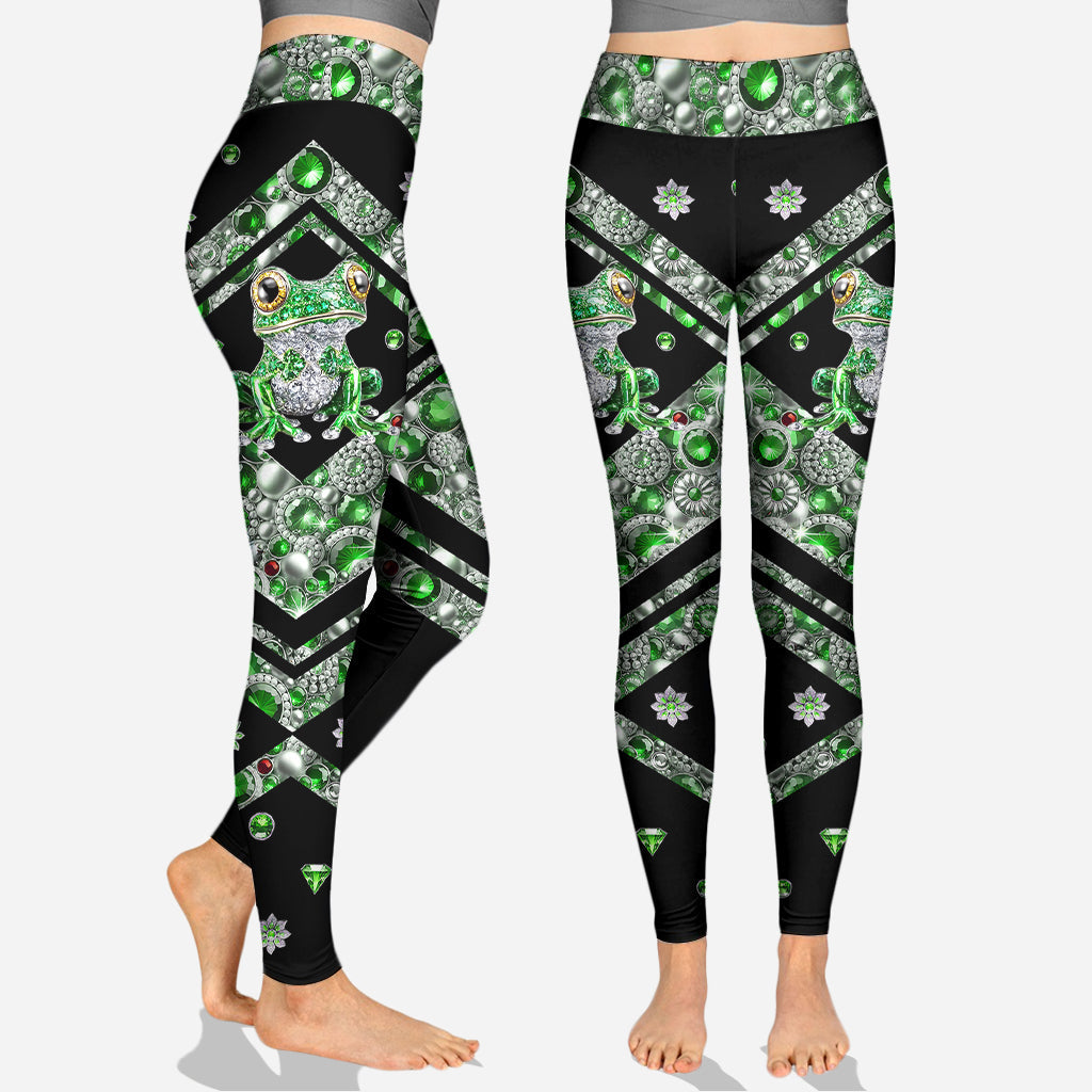 Einfach ein Mädchen, das Frösche liebt – Personalisierter Frosch-Hoodie und Leggings
