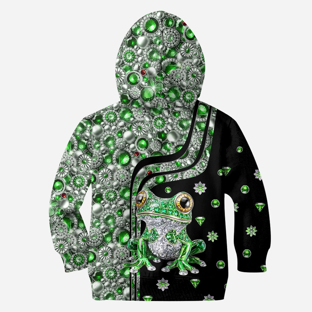 Einfach ein Mädchen, das Frösche liebt – Personalisierter Frosch-Hoodie und Leggings