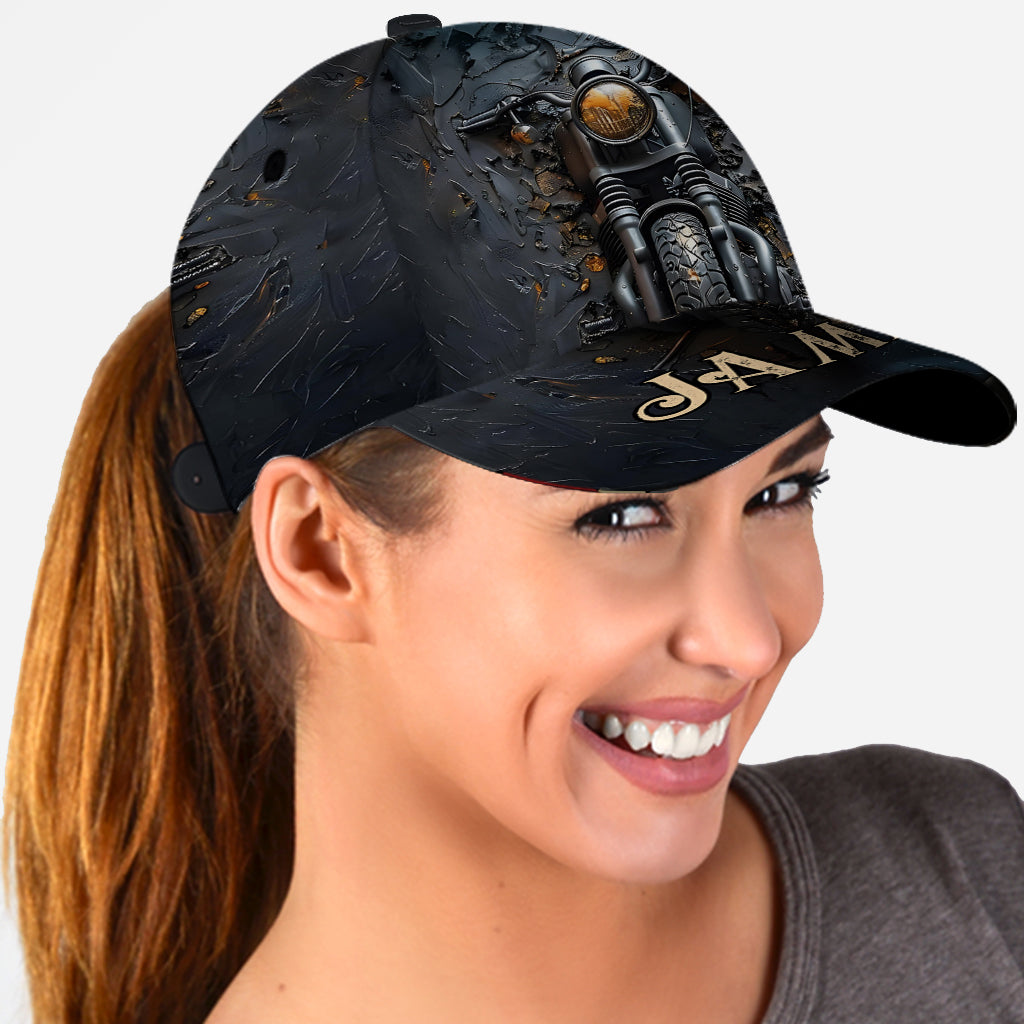 Unterschätze niemals einen alten Mann mit einem Motorrad – personalisierte Biker-Klassikerkappe