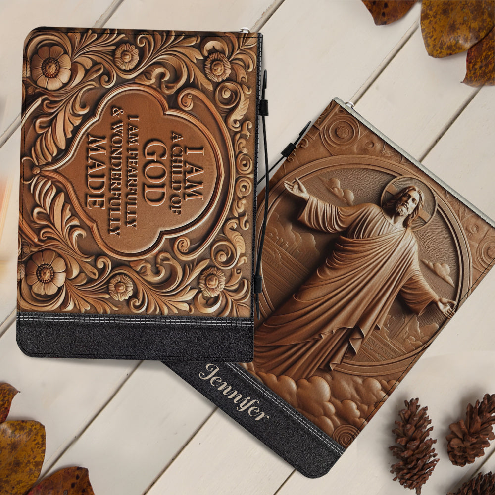 Ich bin ein Kind Gottes – Personalisierte christliche Bibelhülle aus Leder