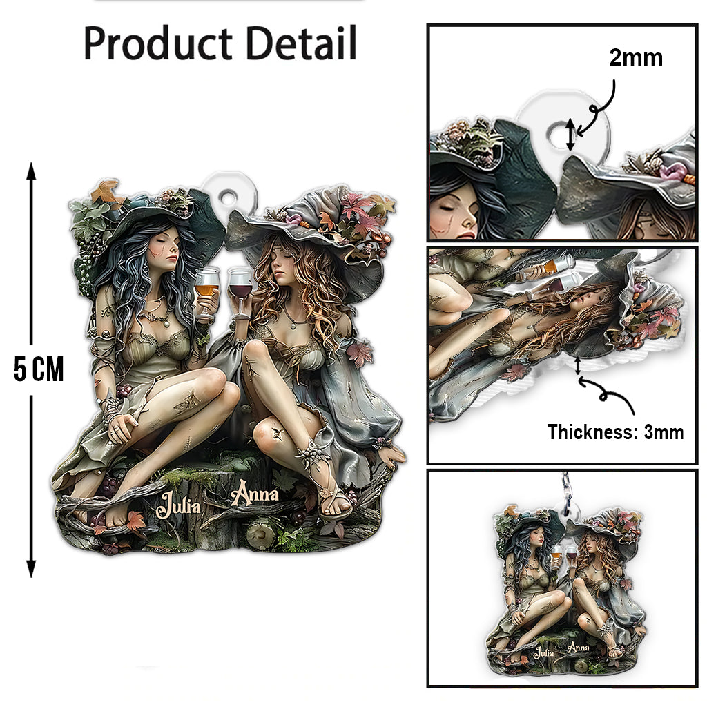 Witch Besties - Personalized Bestie Custom Shaped Keychain