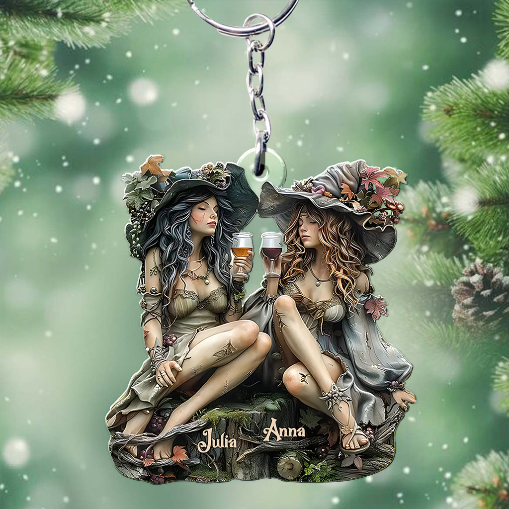 Witch Besties - Personalized Bestie Custom Shaped Keychain