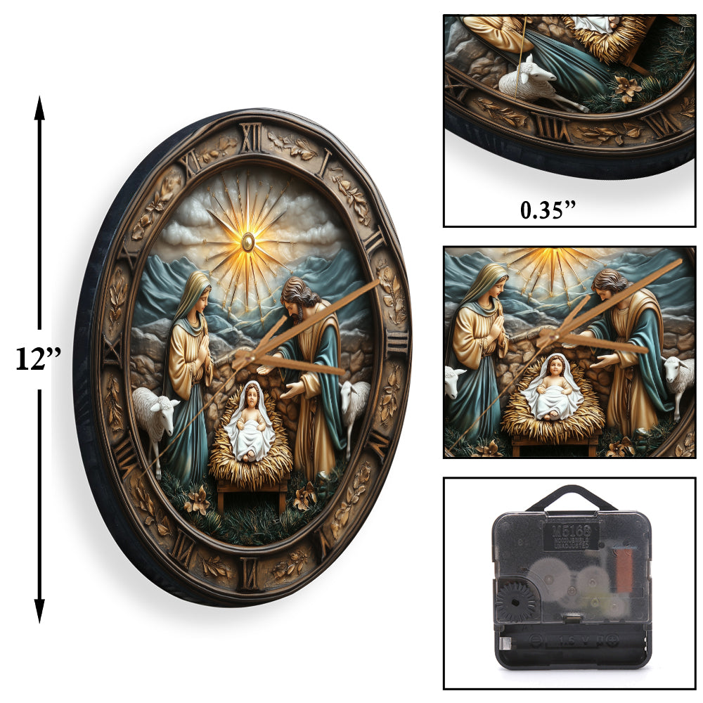 Nativity Time - Christian Wall Clock