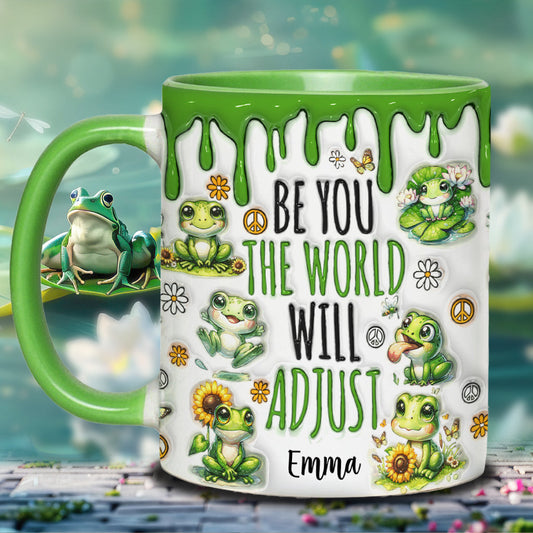 Sei du selbst, die Welt wird sich anpassen – Personalisierte Tasse mit Hippie-Akzent