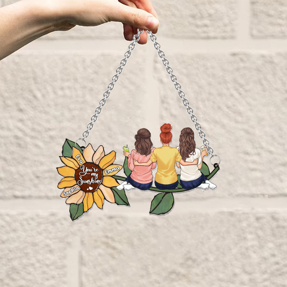 You're My Sunshine - Personalized Bestie Window Hanging Suncatcher Ornament