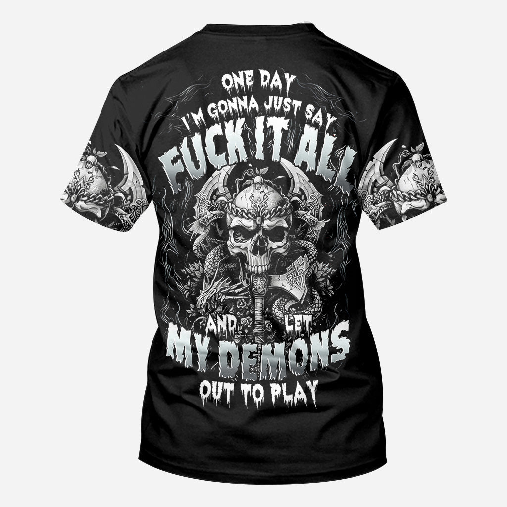 Eines Tages werde ich einfach sagen: - Personalisiertes Totenkopf-Shirt