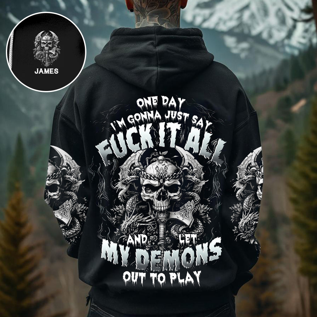 Eines Tages werde ich einfach sagen: - Personalisiertes Totenkopf-Shirt
