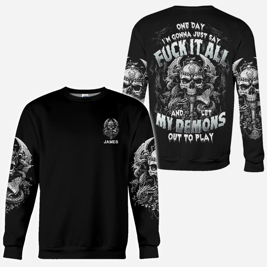 Eines Tages werde ich einfach sagen: - Personalisiertes Totenkopf-Shirt