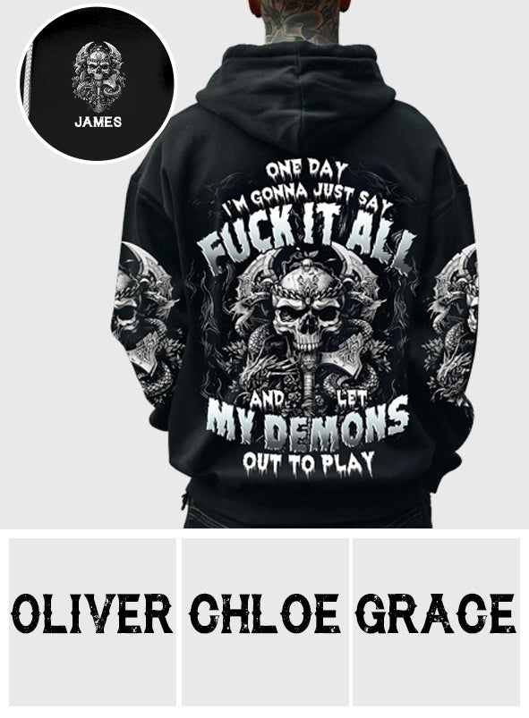 Eines Tages werde ich einfach sagen: - Personalisiertes Totenkopf-Shirt