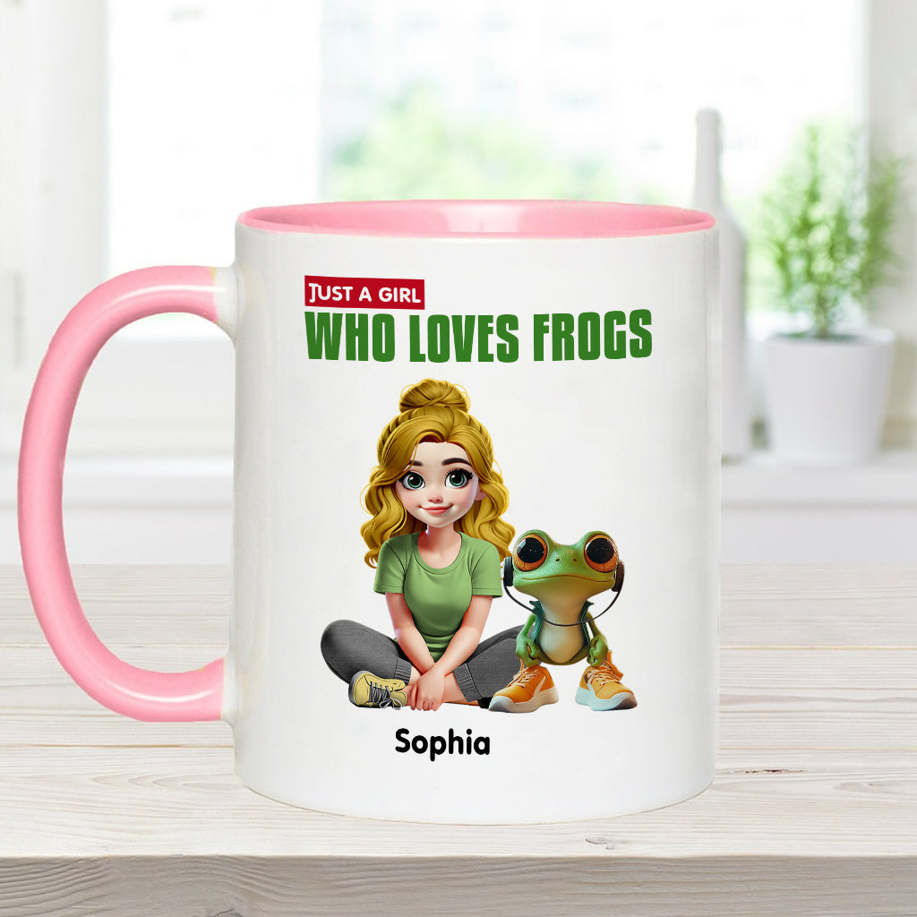 Just A Girl Who Loves Frogs - Personalized Frog Accent Mug