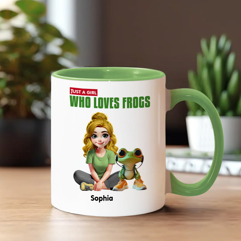 Just A Girl Who Loves Frogs - Personalized Frog Accent Mug