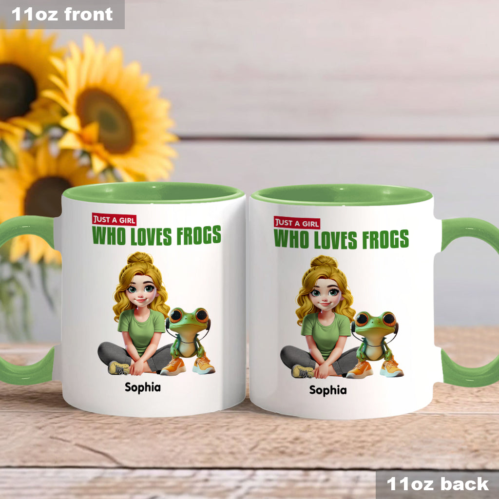 Just A Girl Who Loves Frogs - Personalized Frog Accent Mug