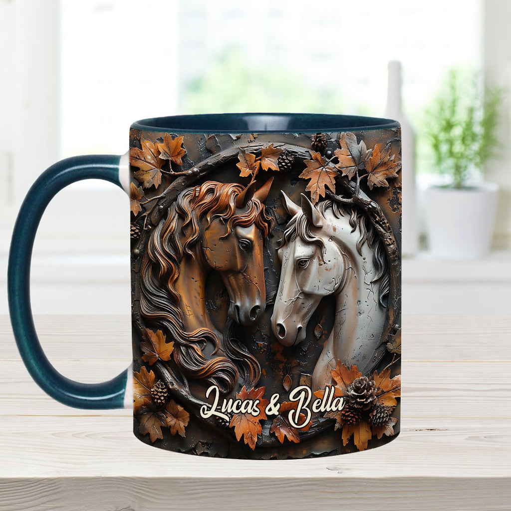 „Du und ich“ – personalisierte Tasse mit Pferdemotiv