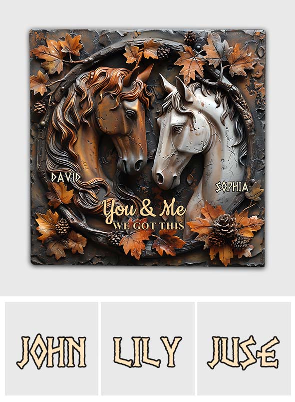 Es gehört dir und mir – personalisierter quadratischer Stein in Pferdeform