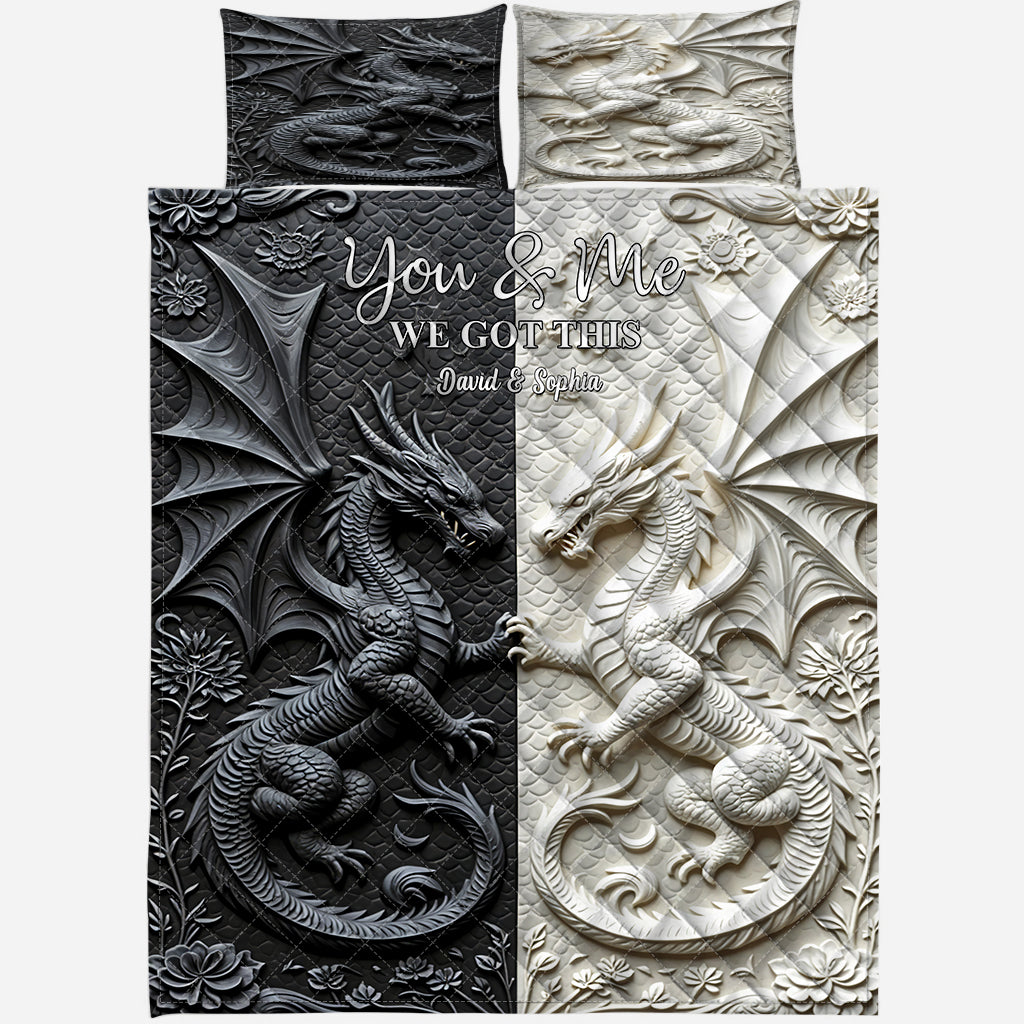 You & Me We Got This - Personalized Dragon Quilt Set