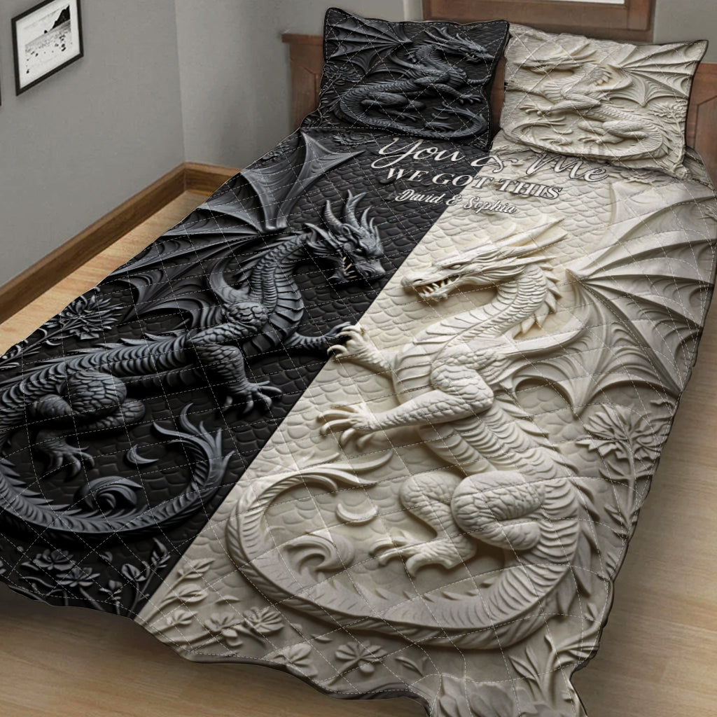 You & Me We Got This - Personalized Dragon Quilt Set