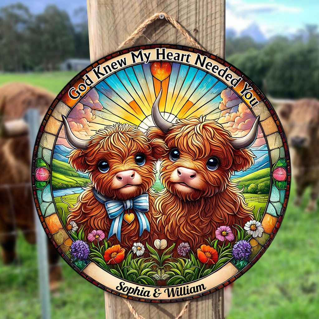 Gott wusste, dass mein Herz dich brauchte – Personalisiertes rundes Holzschild