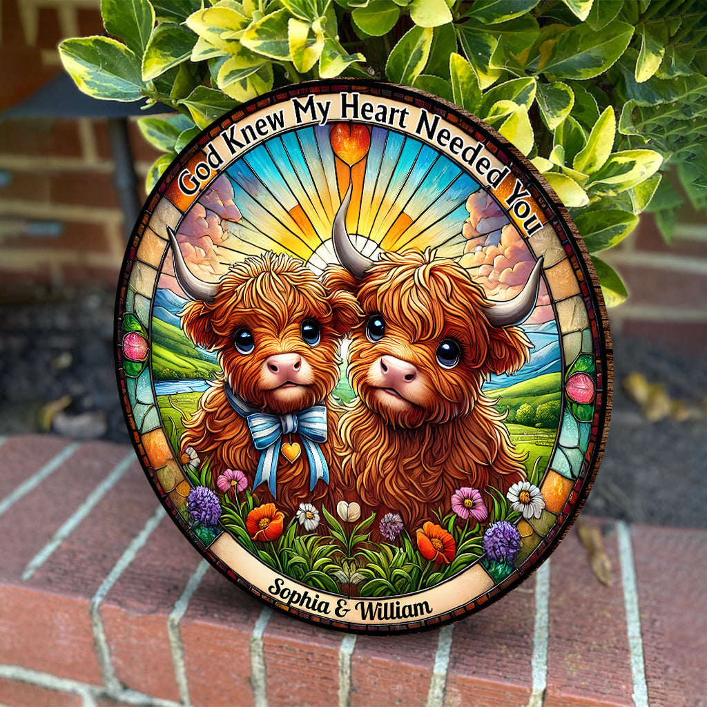 Gott wusste, dass mein Herz dich brauchte – Personalisiertes rundes Holzschild