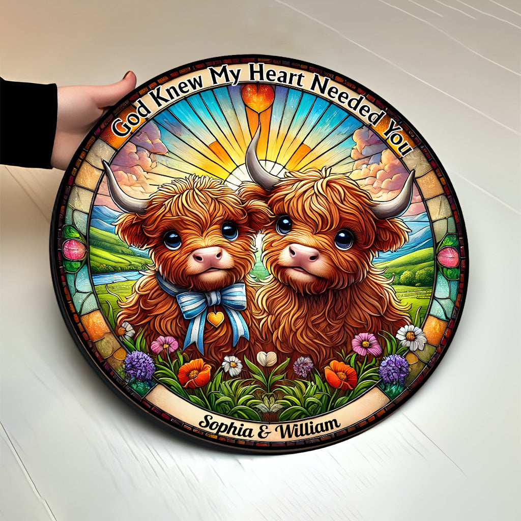 Gott wusste, dass mein Herz dich brauchte – Personalisiertes rundes Holzschild