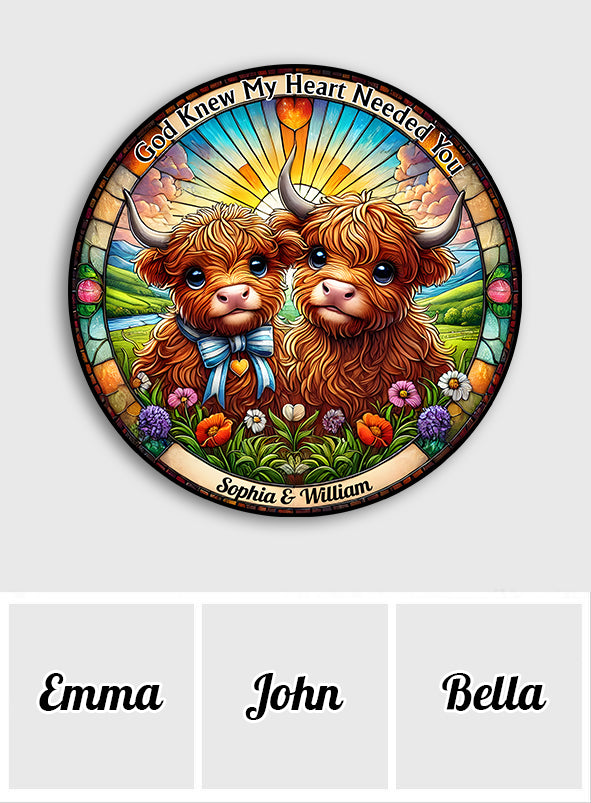 Gott wusste, dass mein Herz dich brauchte – Personalisiertes rundes Holzschild