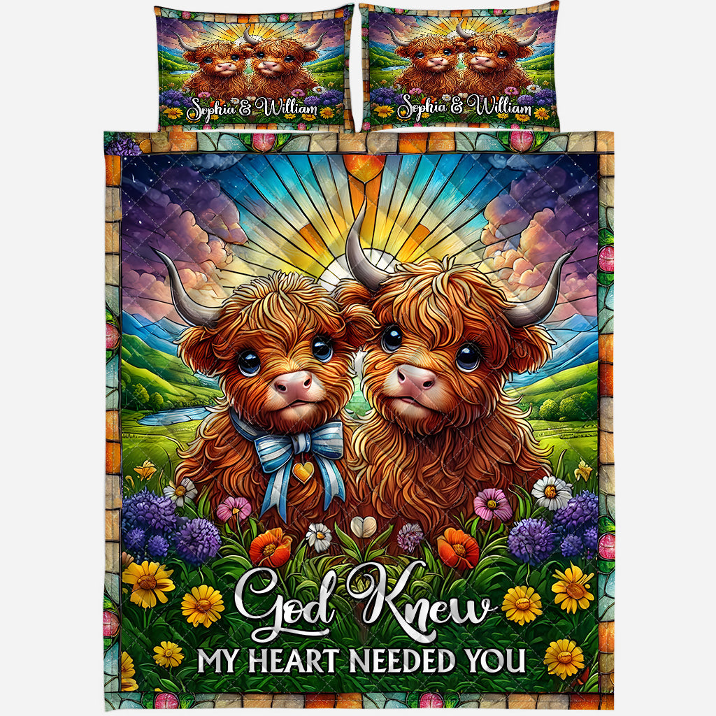 God Knew My Heart Needed You - Personalized Quilt Set