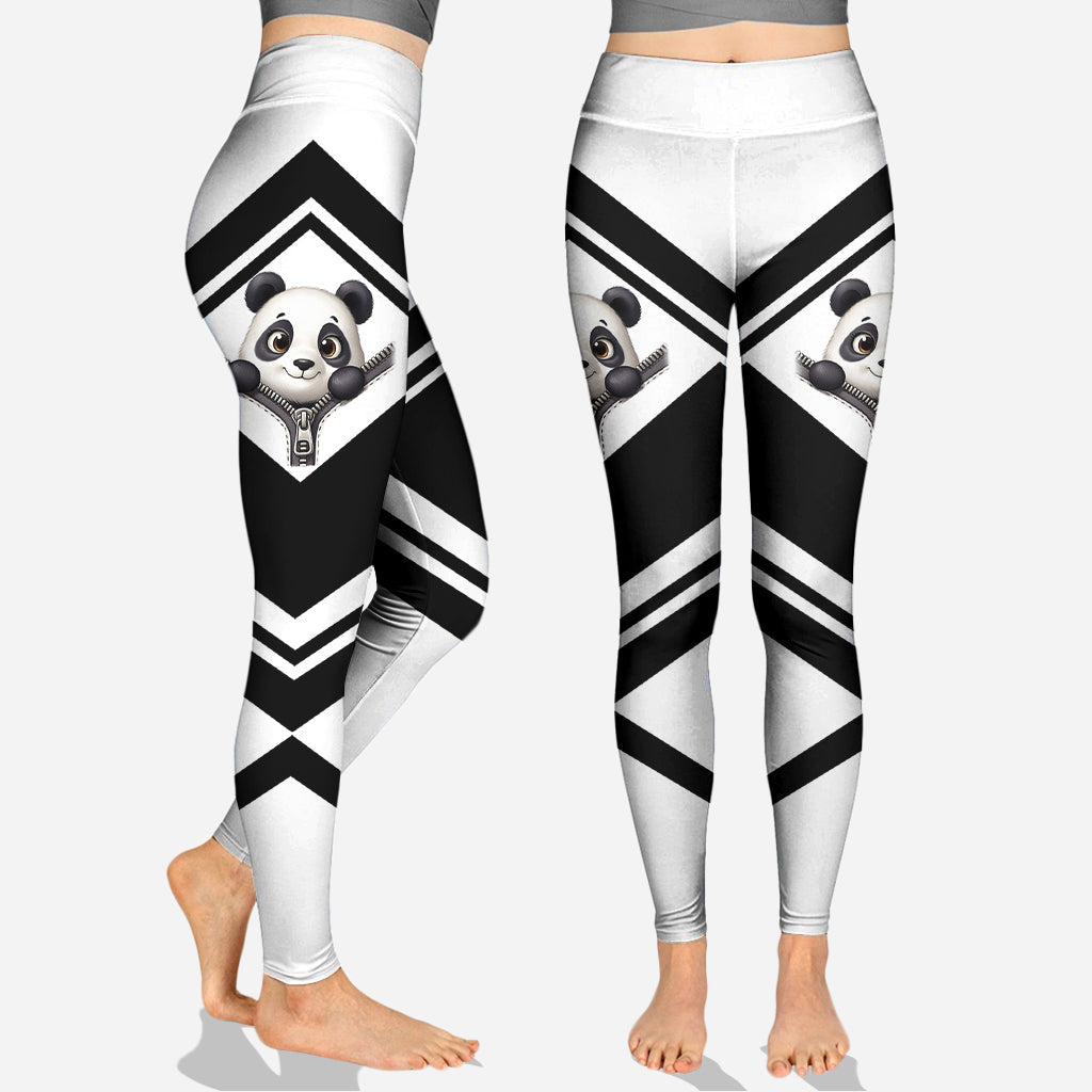 Niedlicher Panda – Personalisierter Hoodie und Leggings für Panda-Fans