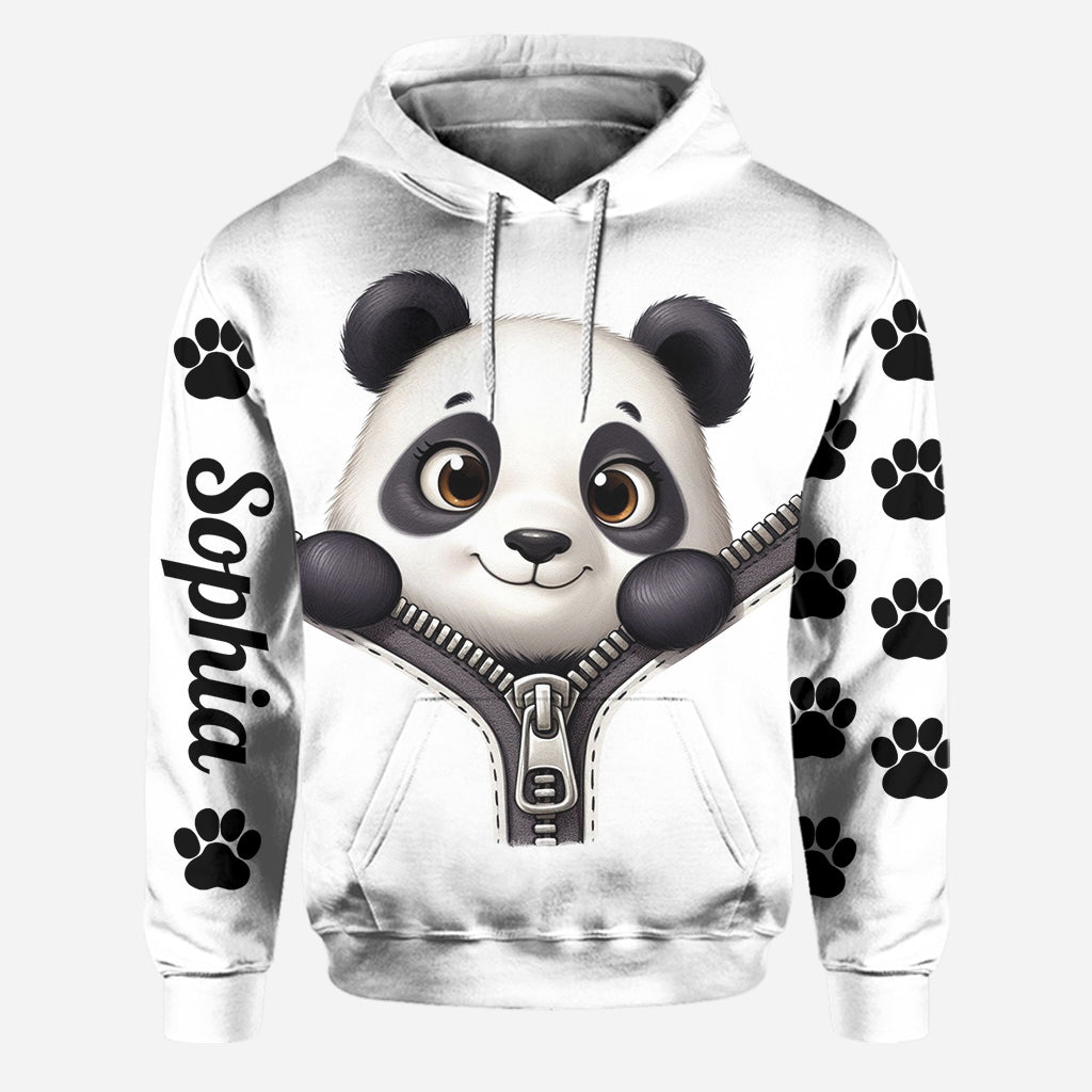 Niedlicher Panda – Personalisierter Hoodie und Leggings für Panda-Fans