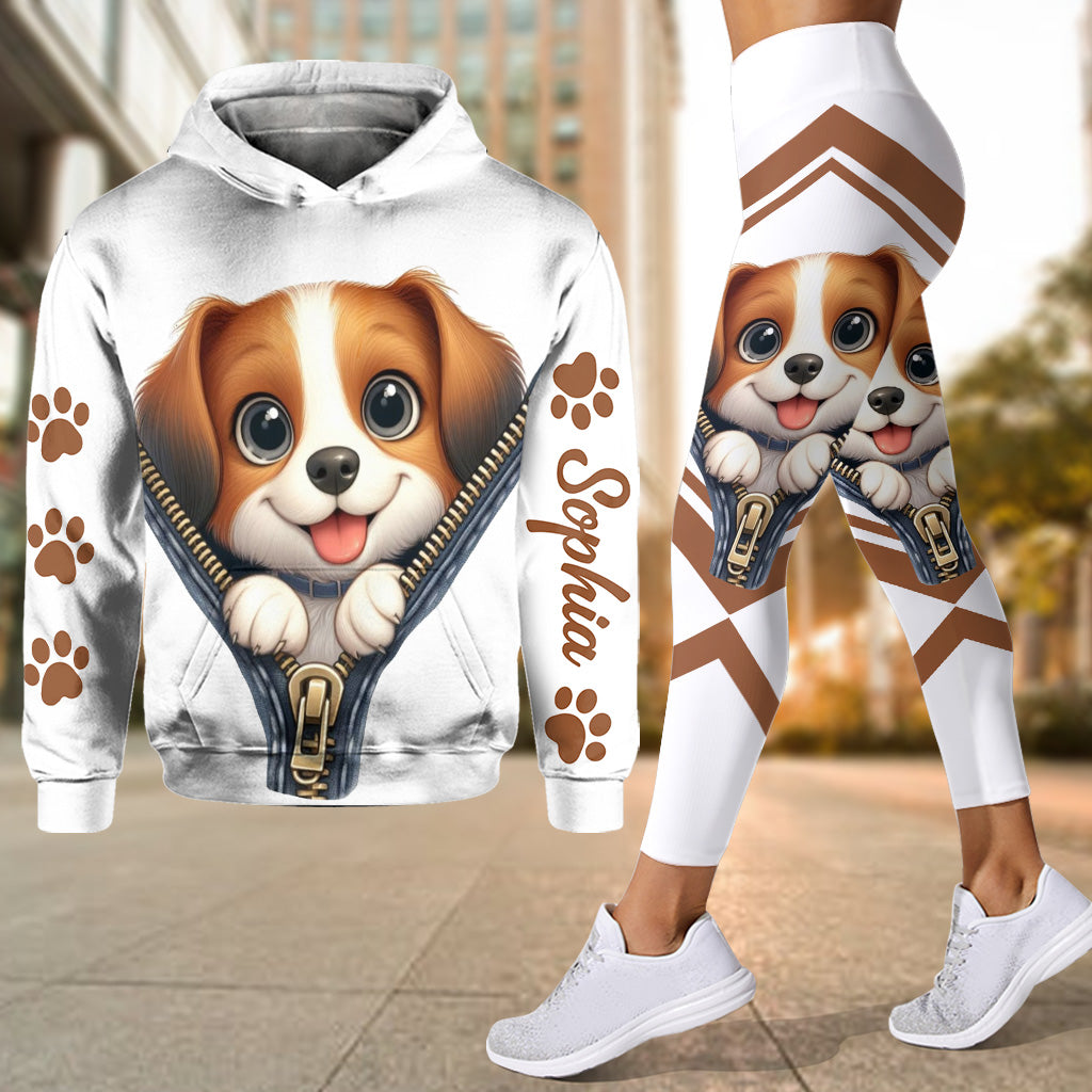 Niedliche Beagles – Personalisierter Hunde-Hoodie und Leggings