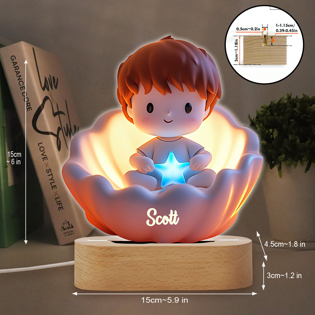 Sweet Dreams - Personalized Kid Shaped Plaque Light Base