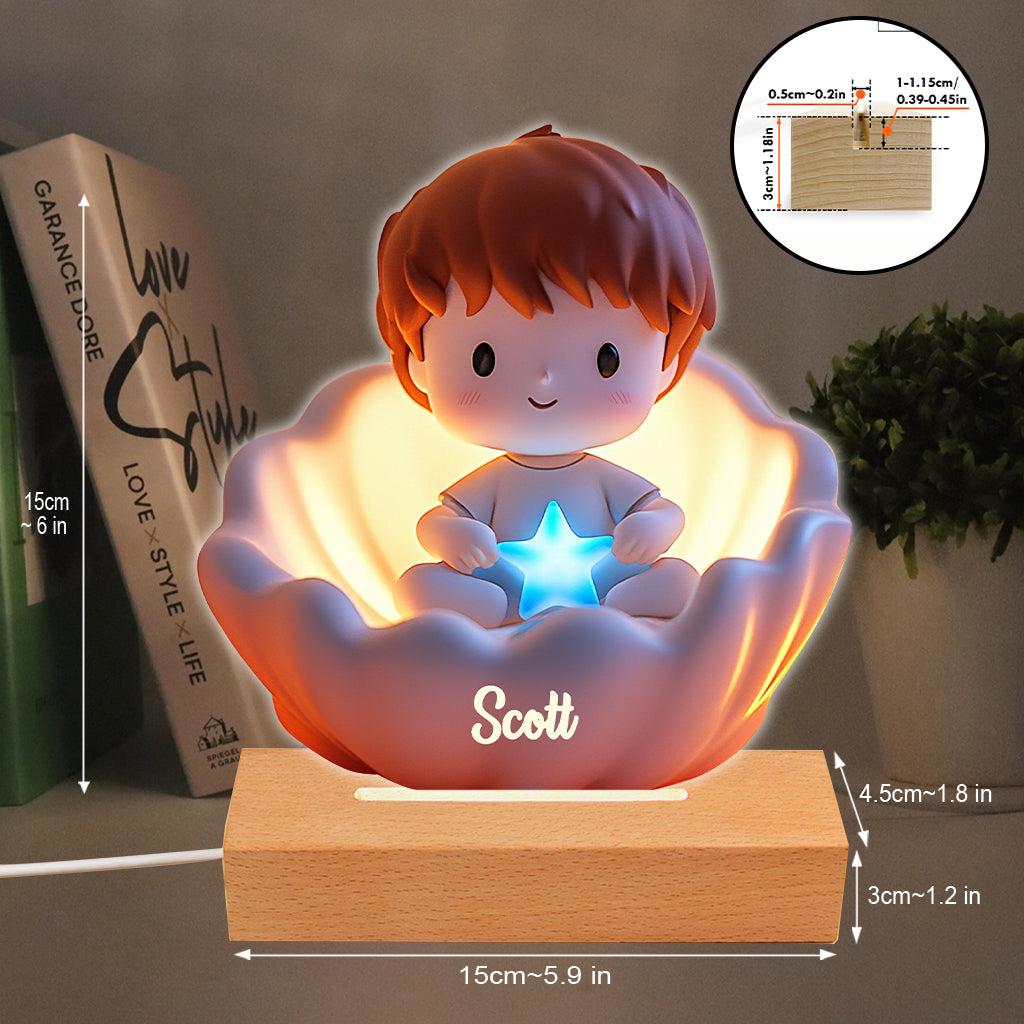 Sweet Dreams - Personalized Kid Shaped Plaque Light Base